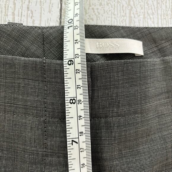 Boss by Hugo Boss Gray & White Micro Check Dress Pants Sharp & Classic Size 2 - Picture 3 of 10